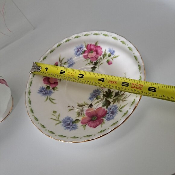 Royal Albert August Poppy Flower of the Month Teacup & Saucer Set Bone China - Picture 11 of 16